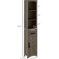 thumbnail image 3 of JERFIT 66.9" Tall Narrow Bathroom Cabinet with Barn Door, Freestanding Storage Organizer with Drawer & Shelves for Bathroom, Kitchen, Entryway in Weathered Gray Oak, 3 of 9