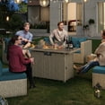 thumbnail image 6 of MRUAKA Outdoor Patio Furniture Set, 8-Piece Modular Sectional Sofa With Tea Table、Gas stove table and Free Cushion, PE Wicker Outdoor Conversation Set for Patio, Garden, Backyard,Peacock Blue, 6 of 8