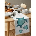thumbnail image 6 of Table Runner Dresser Scarves 36 Inch Long, Ocean Coastal Beach Teal Sea Turtle Linen Dining Table Runners Farm Rustic Wooden Plank Tabletop Scarf for Wedding Holiday Party Kitchen, 6 of 7