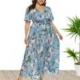 thumbnail image 1 of SMihono Robe Maxi Bohème d'Été pour Femmes Grande Taille Robe Longue à Manches Longues Épaules Dénudées en Chiffon Irrégulier Robe de Plage, 1 of 6