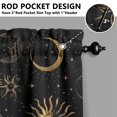 thumbnail image 5 of Kitchen Curtains 24 Inch Short - 3 Panel Set, Gothic Celestial Sun and Moon Print, Mystical Starry Night Astrology Aesthetic, Rod Pocket Window Curtain, Easy Wash, 5 of 6