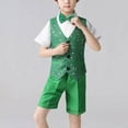 thumbnail image 4 of Miluxas Boy Suits Slim Fit Tuxedo for Boys Sequin Suit Set for Kids formal Wedding Party Outfit Green 9 -10Years, 4 of 7