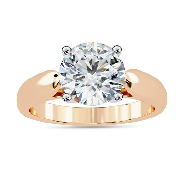 IGI Certified Lab Grown Diamond Engagement Ring | 8MM Round Cut 4-prong Solitaire Wedding Promise Rings For Women In 18k Solid Rose Gold | F-G, VS-SI Quality (1.90 Ctw) Ring Size4.5