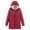 Red, variant on Women's Mid Length Lined Hooded Winter Coat Warm Insulated Jacket For Cold Weather Casual Fashion Outerwear