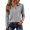 Gray #31, variant on Long Sleeve Polo Shirts for Women Dressy Button Collared Golf Tops Loose Fit Business Workout Office T Shirts, 2XL
