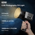 thumbnail image 3 of 60W Video Lighting Set with Softbox Rechargeable Battery 10000mAh Power for Professional Photo Studio Fill Light, 3 of 8