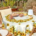 thumbnail image 4 of Sunflower Tablecloth Round Flower Table Cloth Summer Circle Table Cloths Spring Floral Tablecloths for Round Tables for Dining Kitchen Picnic Farmhouse Decor 60 inch, 4 of 8