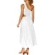thumbnail image 5 of SAYOO vestidos largos acampanados para mujer 2022, verano sin mangas de un hombro fruncido Color sólido recorte de una pieza SAYOO casual, 5 of 6