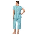 thumbnail image 5 of Aria Women's Short Sleeve 100% Cotton Cropped Pajama Set with Pockets, Sizes S-3X, 5 of 7