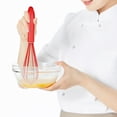 thumbnail image 5 of Howish egg whisk 10 Inches Hand Egg Mixer Silicone Balloon Whisk Milk Cream Frother Kitchen Utensils for Blending Stirring (Red),Silicone and plastic(11.02"X2.36"X2.36"), 5 of 8