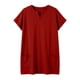 thumbnail image 4 of Camisetas Casuales de las Mujeres Sueltas Cómodas Manga Corta Cuello en V con Bolsillo Largo Color Sólido Superior para el Ocio de Verano Y Primavera, 4 of 5