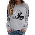 thumbnail image 2 of successthop Football Sweatshirt Women Helmet Game Day Crewneck Long Sleeve Tops No Hood Pullover Sweater Print Clothes, 2 of 4