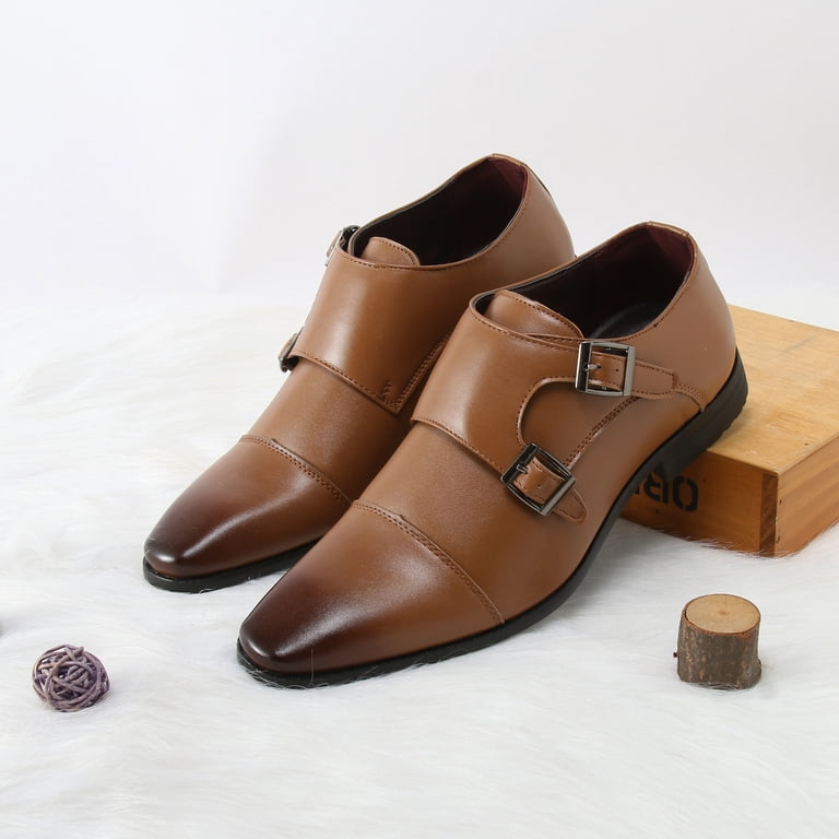 Brown Men\'s Double Monk Strap Dress Loafer with Buckle Comfortable Business Shoe Amazon.com | La Milano Mens Double Monk Strap Slip on Loafer  main image 4