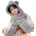 thumbnail image 1 of Minnieouse Bufanda con capucha cálida 3 en 1, suave y cómoda, envuélvete en una calidez acogedora y cálida bufanda con capucha de invierno Sombreros gris, 1 of 6