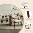 thumbnail image 6 of AFO Upholstered Dining Chairs Set of 6, Mid-Century Modern Fabric Kitchen Arm Chairs with Rubberwood Frame, Beige, 6 of 6