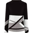 thumbnail image 4 of ketyyh-chn99 Black Workout Shirts Womens Plus Size Long Sleeve Tunic Crewneck Colorblock Striped Tee Shirt, 4 of 4