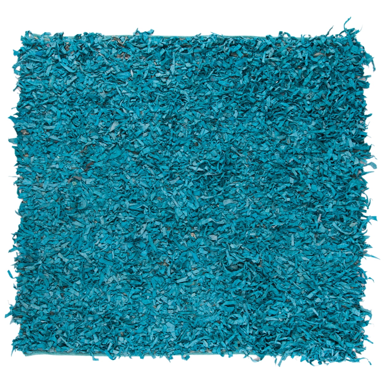 SAFAVIEH Mariam Leather Shag Area Rug, Light Blue, 3' x 5'