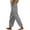 Grey, variant on Women Solid Straight Solid Elastic Pants Long Linen Women Waist Cotton Casual Slit Trouser Legs Pants