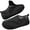 Black, variant on LongBay Men's Diabetic Slippers Wide Adjustable House Shoes for Swollen Feet Non-Binding Indoor/Outdoor Comfort