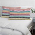 thumbnail image 4 of Boho Queen Size Pillow Cover,Pillowcase Protectors with Zipper,Breathable Decorative Throw Pillow Case Cover,Colorful Striped Ethnic Geometric Modern Abstract Art Pillow Shams for Couch 20x30Inch, 4 of 8