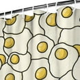 thumbnail image 2 of Cooking Themed Shower Curtain - Hotel Style Waterproof Bath Curtain with Fried Egg Print, 72x72 Inch Quick Dry Fabric, Rust-Resistant Grommets & Hooks, Machine Washable for Dorms, Rentals, 2 of 3