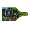 thumbnail image 2 of Abstract Cutting Board, Grunge Pattern with Murky Trippy Geometric Circle Illustration, Decorative Tempered Glass Cutting and Serving Board, Wine Bottle Shape, Multicolor, by Ambesonne, 2 of 5