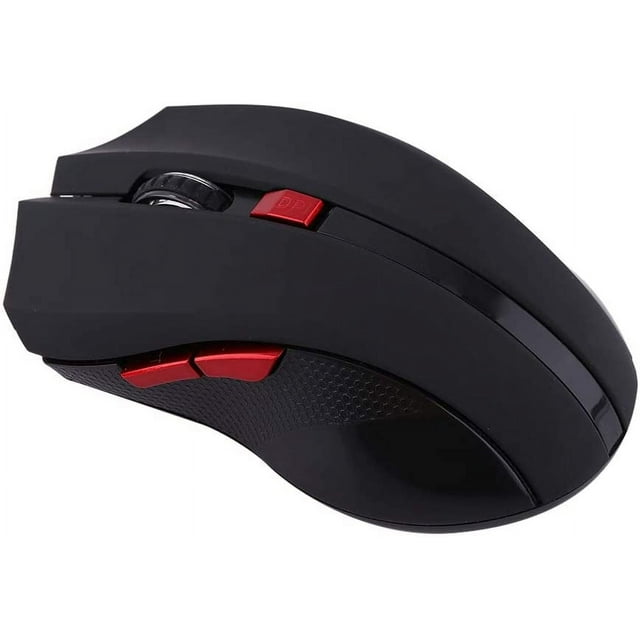 HUGFEGWE Souris de Jeu Optique Portable pour Jeux Informatiques, Mécanique 2,4 GHz avec DPI Réglable pour la Navigation sur Internet, Convient au Travail de Bureau et aux Jeux, Matériau ABS Noir/rouge U2537-32198