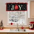 thumbnail image 2 of Christmas Joy Valances for Windows, Black Red Xmas Ball Snowflakes Modern Rod Pocket Valance Short Window Treatments Curtains for Kitchen Bathroom Bedroom Decor, 60 x 14 Inches, 2 of 9