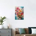 thumbnail image 3 of Graffiti Wall Art Abstract Flowers Pictures Prints Artwork Creative Newspaper Background Posters Floral Painting Wall Decor Living Room Bedroom Home Decor Framed Ready to Hang- 12''''W x 18''''H, 3 of 6