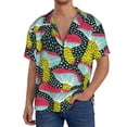 thumbnail image 3 of Disketp Men's Hawaiian Green Mushroom Print Shirts Button Down Holiday Beach Shirts-XX-Large, 3 of 7