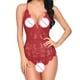 thumbnail image 5 of Gibobby Lencería sexy para mujer Conjunto de lencería sexy de encaje suave para mujer, ropa interior transparente con aros de encaje floral(Rojo, XG), 5 of 5