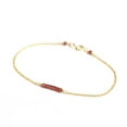 thumbnail image 2 of Garnet 3mm Rondelle Shape Faceted Cut Beads 7 inch Gold Plated Clasp Bracelet for men, women, unisex. Link Chain Stacking Bracelet.|LINK_03131, 2 of 4