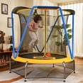 thumbnail image 4 of Zupapa Trampoline for Kids with Enclosure Net Basketball Hoop Toddlers Mini Small Trampolines for Indoor Outdoor Gift for Children Baby Age 2-8,54inch,66inch, 4 of 8
