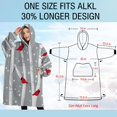 thumbnail image 4 of Oversized Wearable Blanket Hoodie,Gray Christmas Cardinal Bird Pattern Sherpa Blanket Hoodie with Super Pockets,Super Warm Fuzzy Pullover for Women & Men, 4 of 6