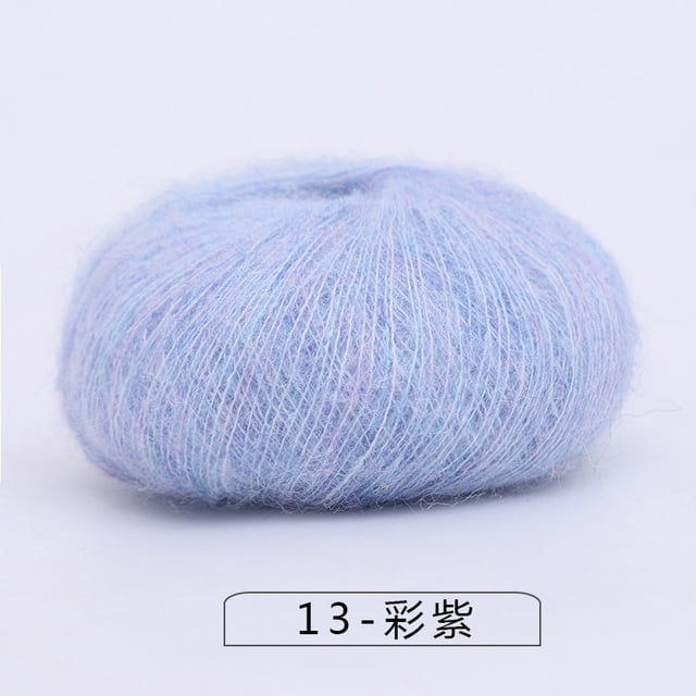 Nvzi Hilo de lana, 25 g x 2 rollos, ligero y cálido, ideal para bufandas, tapices y decoraciones de pared tejidas a mano, e hilo de punto para artes decorativas de moda, color azul claro.