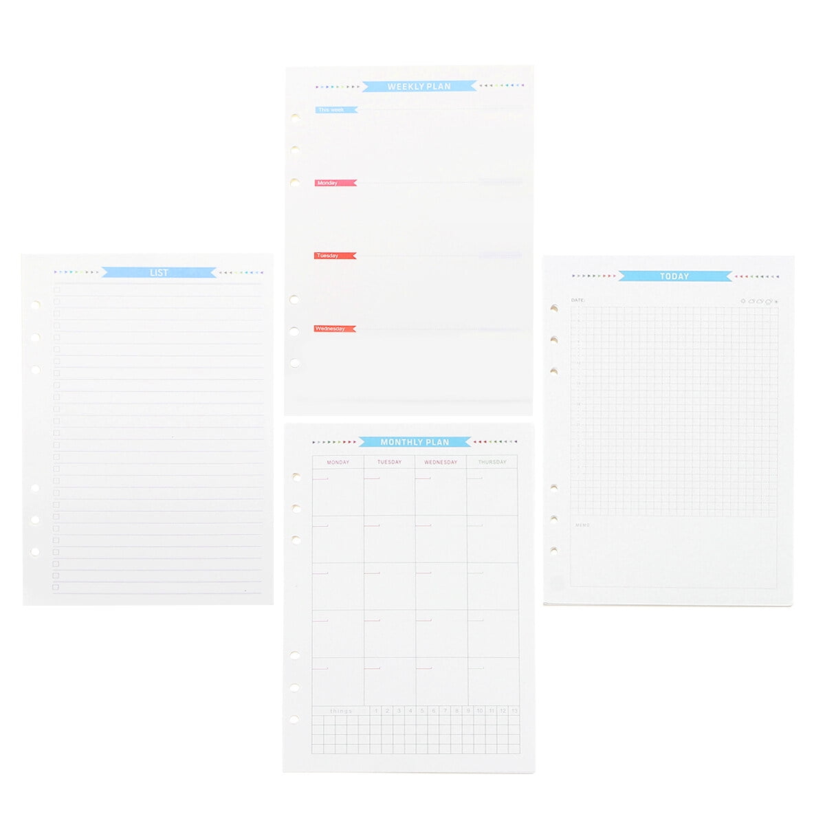 FONDOTIN A5 Loose Leaf Filler Paper for Notebooks, Smooth Writing, 3 Sets of Refillable Sheets