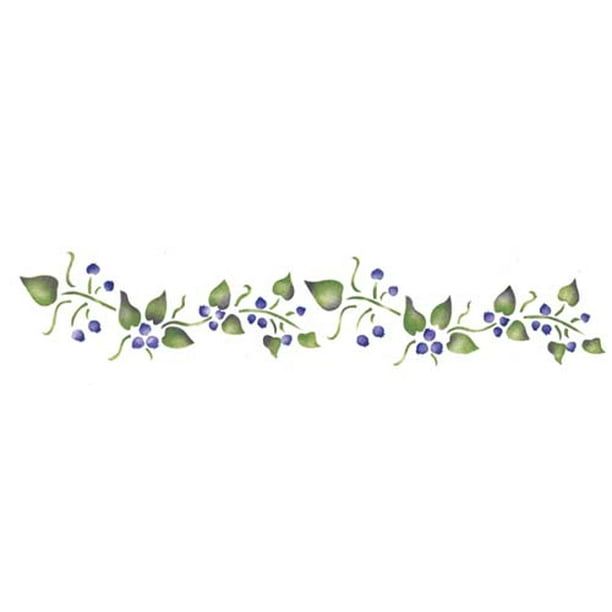 Blueberry Vine Border Wall Stencil Sku 174 By Designer Stencils Com - Kitchen Wall Border Stencils Blueberry Vine Border Wall Stencil Sku 174 By Designer Stencils Com - Kitchen Wall Border Stencils