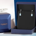 thumbnail image 5 of Gem Stone King 925 Silver and 10K Yellow Gold Sky Blue Aquamarine Dangle Earrings for Women | 1.60 Cttw | Gemstone March Birthstone | Octagon 7X5MM, 5 of 6