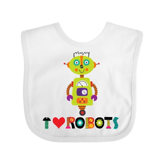 Inktastic Robotics Team I Love Robots Boys or Girls Baby Bib