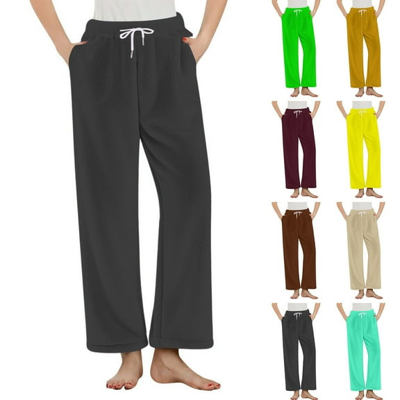 Bovxnpu Women Pajama Pants, Plus Size Pajama Pants Sleep Pants Lounge Pants Cozy Fuzzy Sleep Trousers Loungewear Sleepwear