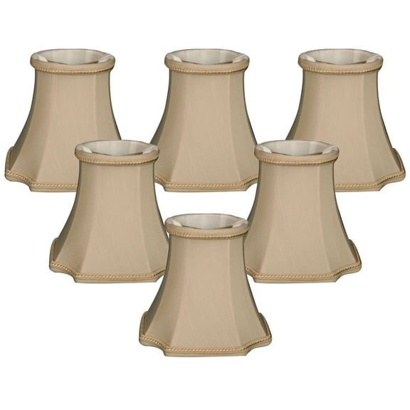 Royal Designs, Inc. Decorative Inverted Corner Trim Bell Chandelier Shade CS-714BG-6, Beige, 3 x 5 x 4.5, Pack of 6