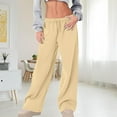 thumbnail image 3 of Casual Pants Women Pants for Womens Workout Wide Leg Elastic Waist Sweatpants Fashion Line Loose Pants Fall Casual Basic Trousers, 3 of 5