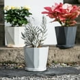 thumbnail image 3 of Vnanda Plant Flower Pots Indoor Plastic Planters with Drainage Hole and Tray Modern Planting Pots Great for Plants, Herbs, African Violets, Foliage Plants, Crafts Home Decorations, 3 of 7