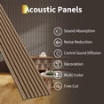 thumbnail image 3 of Garvee 2-Pack 3D Fluted Wood Slat Acoustic Panels, Soundproof Wall Panels, 47.2"x11.8", Brown, 3 of 7
