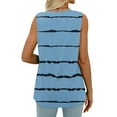 thumbnail image 4 of Enjoytime Women Fashion Stripe Printed Casual Sleeveless V Neck Camisole Casual Loose Ruffle Beach Streetwear Summer Tank Tops For Women, 4 of 6