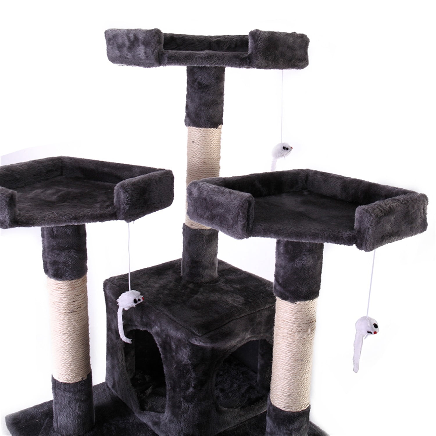 Pefilos Pet Furniture for Cats and Kittens - Cat Tower for Indoor Cats Tall Cat Tree for Big Cats Tiger Tough Cat Tree Tower Interactive Playground, Gray Pefilos Pet Furniture for Cats and Kittens - Cat Tower for Indoor Cats Tall Cat Tree for Big Cats Tiger Tough Cat Tree Tower Interactive Playground, Gray