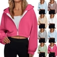 thumbnail image 1 of Top de encaje,Sudadera con capucha de polar para mujer, sudadera de manga larga, chaqueta informal de poliéster, ligera y cómoda para usar en casa, sopatenor, 1 of 9