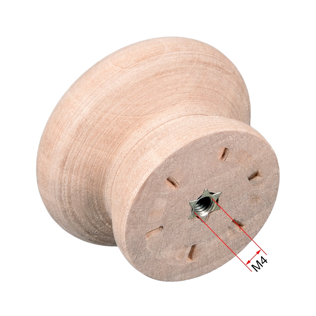 Unique Bargains Round Wood Knobs Cabinet Furniture Kitchen Pulls Handles Wood 45mm Dia