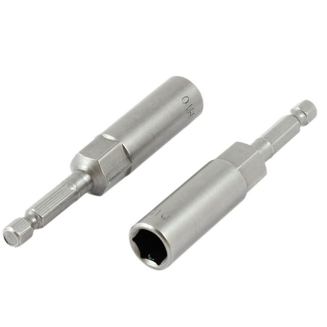 Juego de 2 Piezas de Punta de Conductor de Tuerca Hexagonal No Magnética de 10 mm con Mango de 1/4" y Longitud de 80 mm de Cromo-Vanadio