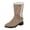 Khaki, variant on JHOKCI Womens Plush Lined Winter Boots Low Heel Wide Calf Side Zipper Cozy Warm Mid Calf Snow Boots